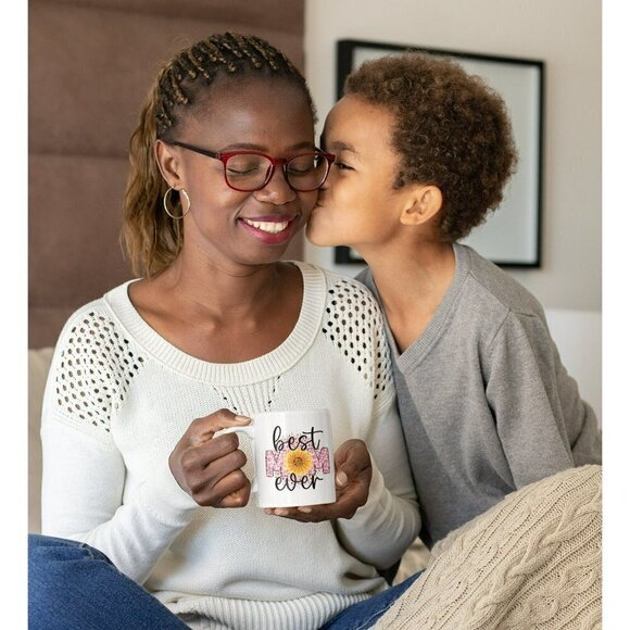 Best Mom Ever! Unique 2-Sided Coffee Cup ~ Mommy + Mini Me ~ For Black Queens - Picture 6 of 9
